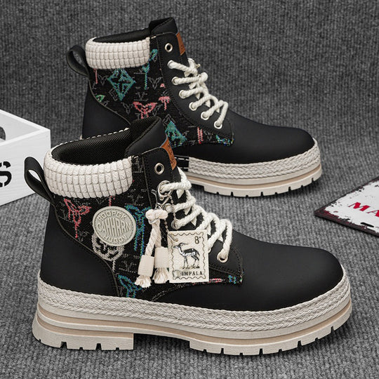 Damen modische und robuste Schnürboots aus strapazierfähigem Material mit einzigartigem Design R&B