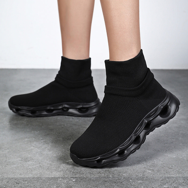 Damen Komfortable High-Top Sneakers aus atmungsaktivem Strick-