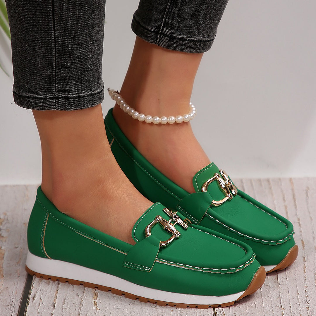 Damen elegante Mokassins mit modischem Schnallen-Detail R&B