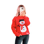 Damen Weihnachts-Pullover mit festlichem Schneemann-Motiv und gemütlichem Schnitt R&B