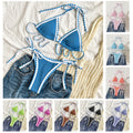 Damen Triangel-Bikini mit verspieltem Zickzackmuster R&B