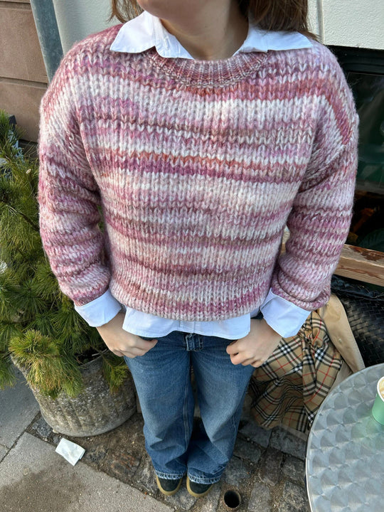 Damen Grober Strickpullover mit weitem Schnitt und breiten Ärmeln R&B