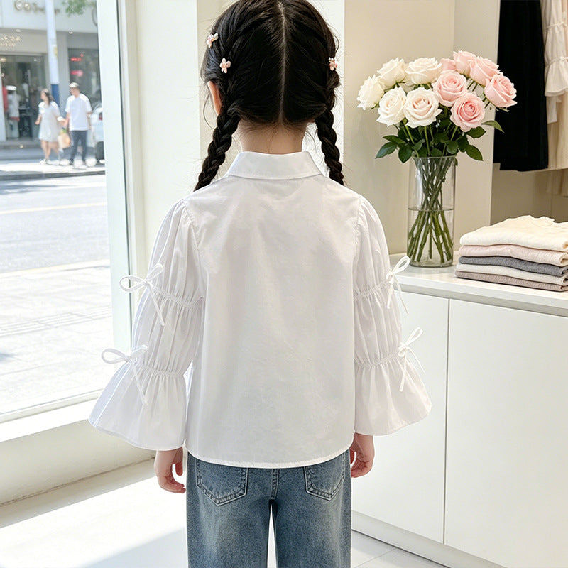 Mädchen Bluse mit Rüschendetails und Schleifen R&B