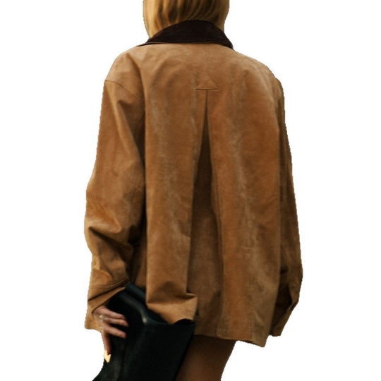 Damen Lässige Wildlederjacke R&B