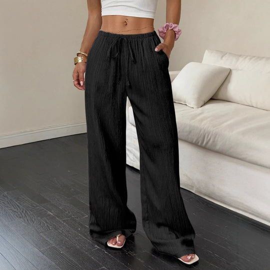 DamenWeit geschnittene Freizeit-Hose mit komfortablem Gummibund und praktischen Taschen R&B