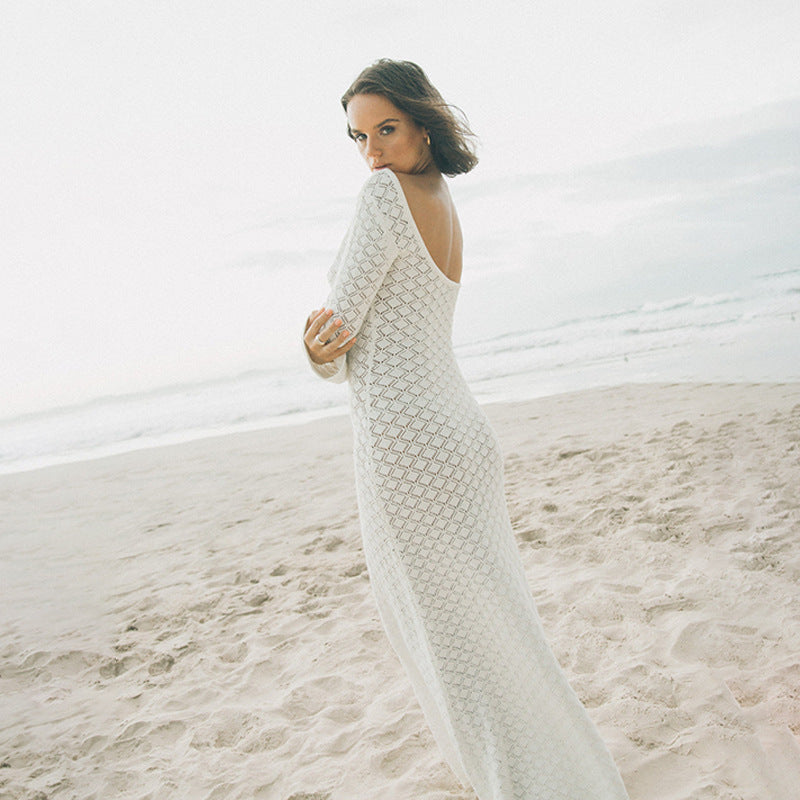 Damen elegantes gehäkeltes Strandkleid R&B