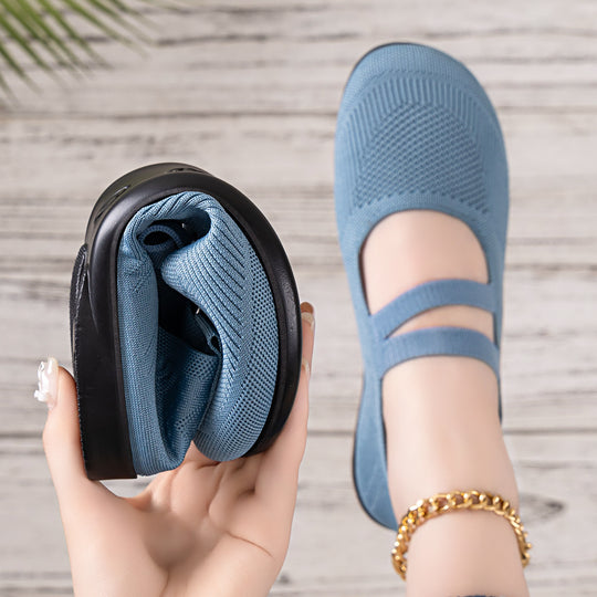 Damen Flexible und atmungsaktive Ballerinas mit Faltmechanismus R&B