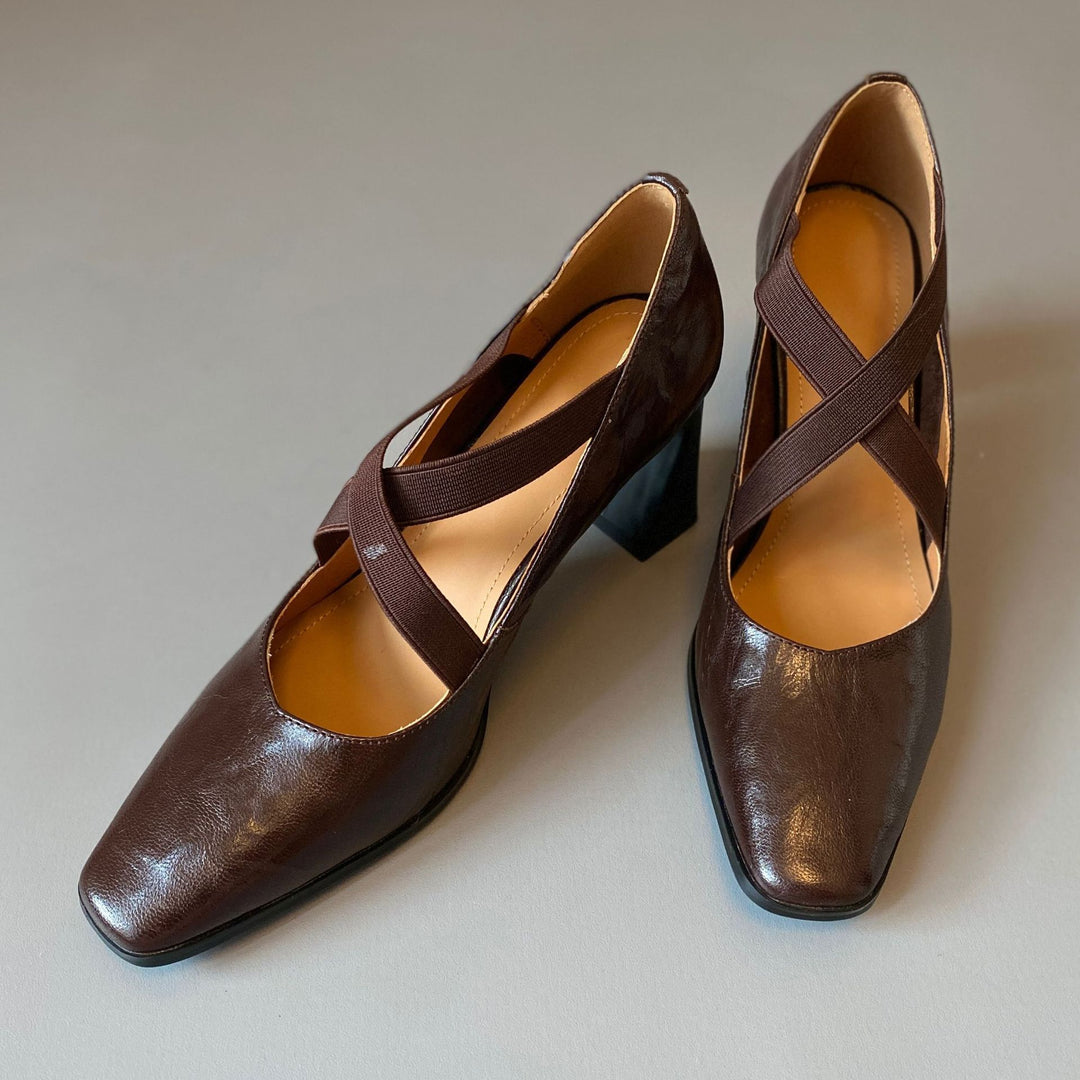 Damen elegante Slingback-Pumps mit modischem Riemendesign und komfortablem Blockabsatz R&B