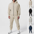 Herren nan urbanes Reißverschluss‑Hoodie mit Kängurutasche und konisch zulaufender Jogginghose Set R&B