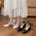 Damen elegante Absatzschuhe mit Perlenschmuck und Schleifen R&B