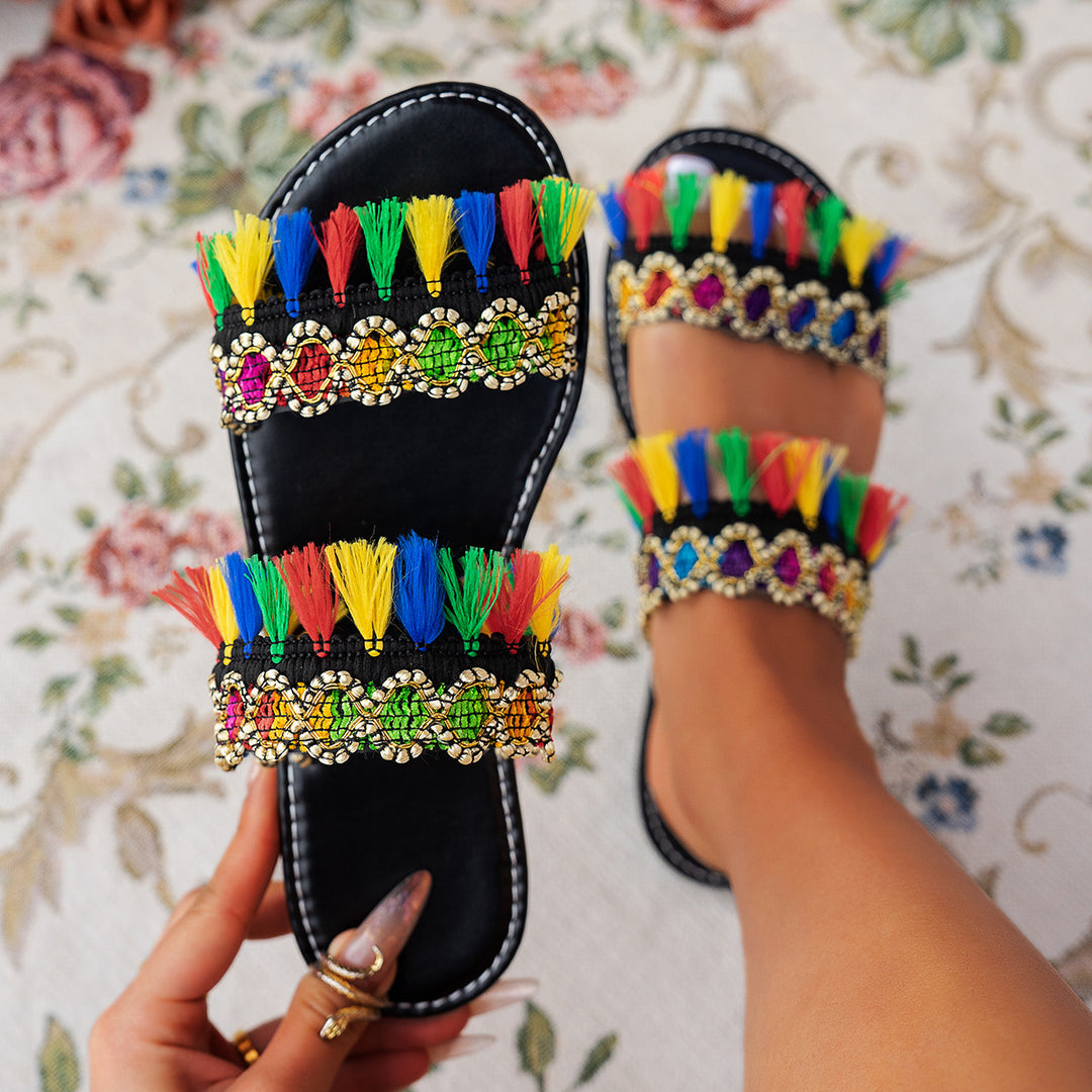 Damen Bunte Embellished Sandalen R&B