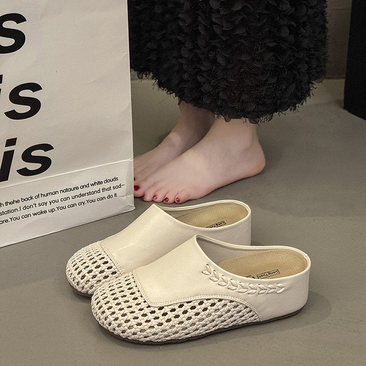 Damen modische Hausschuhe mit geflochtenem Design und weichem Innenfutter R&B