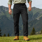 Herren nan robuste Outdoor-Cargohose mit elastischem Tunnelzugbund und aufgesetzten Klappentaschen R&B