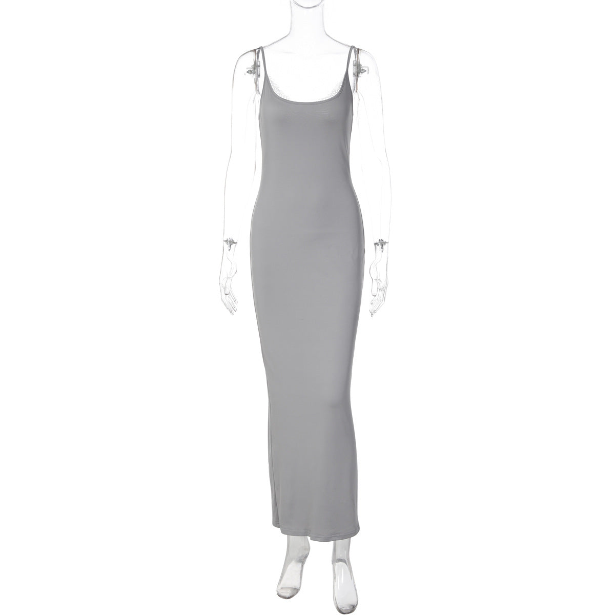 Damen Elegantes Maxikleid mit verstellbaren Trägern R&B