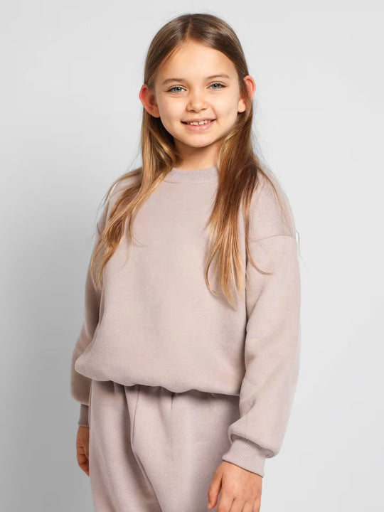 Damen bequemer Sweatshirt mit überschnittenen Schultern und hohem Kragen R&B