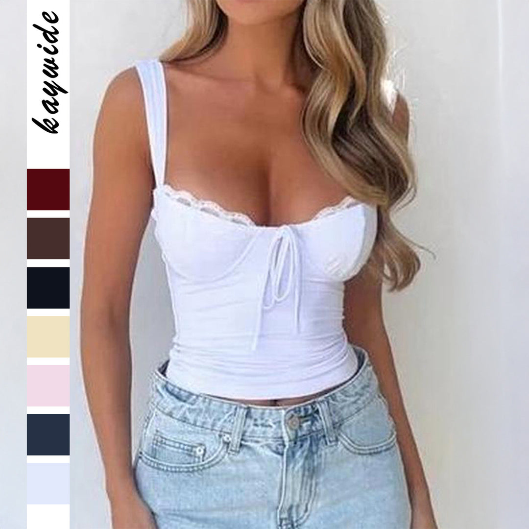 Damen Spitzen Trägertop mit raffiniertem Knoten-Design R&B