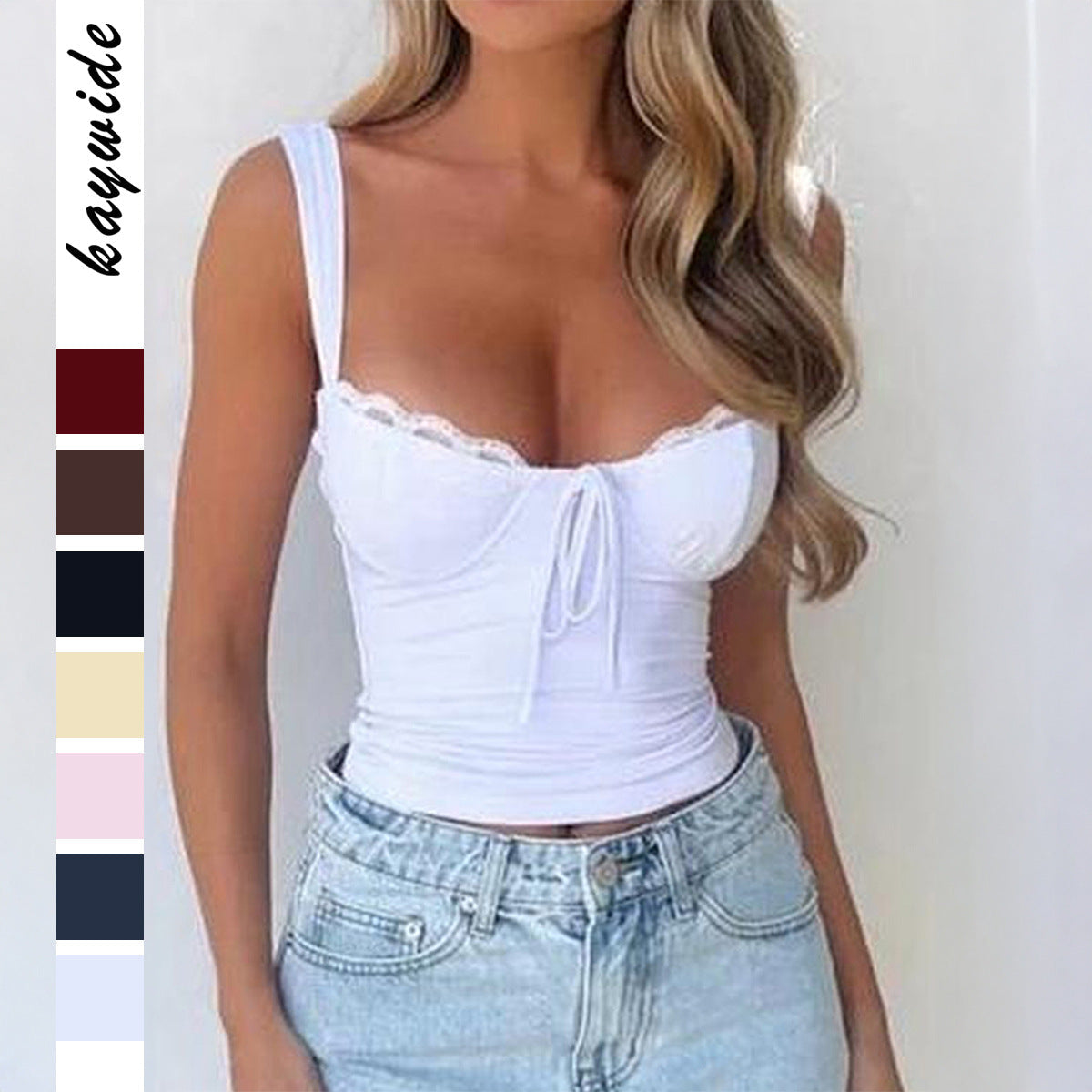 Damen Spitzen Trägertop mit raffiniertem Knoten-Design R&B