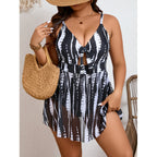 Damen Strandkleid mit modischem Wickeldetail und verstellbaren Riemen R&B