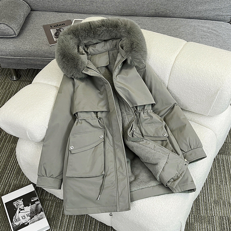 Damen Modischer Winterparka mit kuscheligem Innenfutter und praktischen Taschen R&B