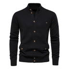 Herren Strickjacke mit modernem Stehkragen und praktischen Knöpfen