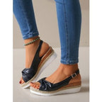 Damen Wedge-Sandaletten mit elegantem Knoten-Design R&B