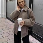 Damen Oversize-Fleecejacke R&B