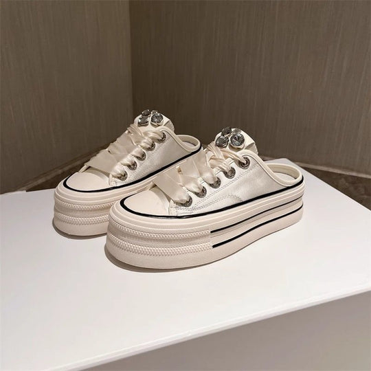 Damen modische Slip-On Sneakers mit glänzenden Details und komfortabler Sohle R&B