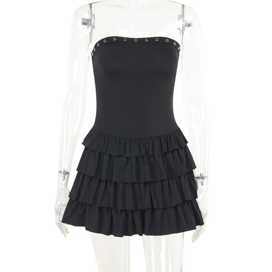 Damen Rüschensommerkleid mit schulterfreiem Design R&B