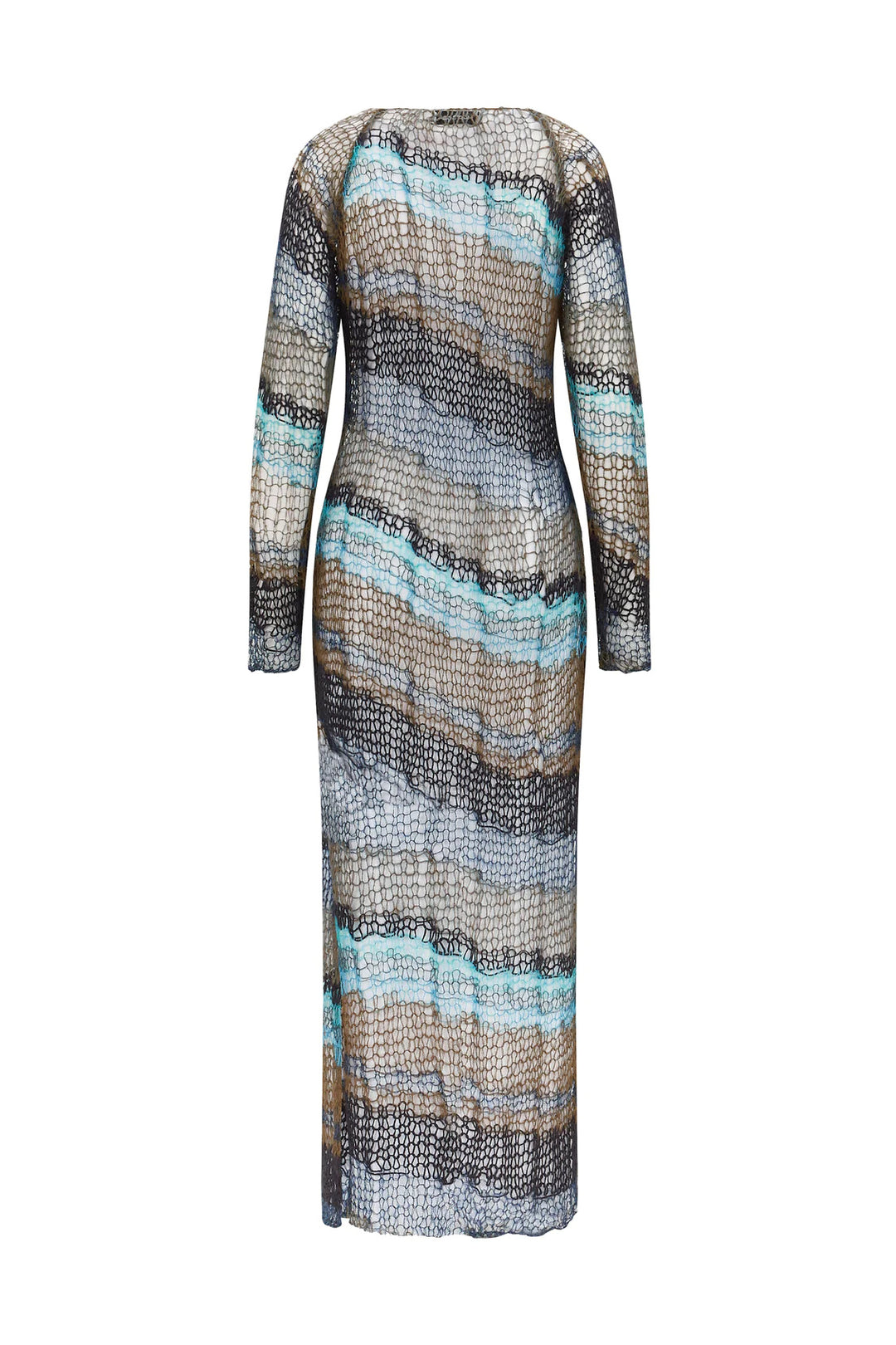Damen Maxikleid mit kreativem Netzdesign und aufregendem Farbverlauf R&B