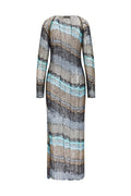 Damen Maxikleid mit kreativem Netzdesign und aufregendem Farbverlauf R&B