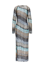 Damen Maxikleid mit kreativem Netzdesign und aufregendem Farbverlauf R&B