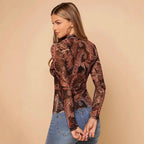 Damen Langärmliges Body mit Paisleymuster R&B