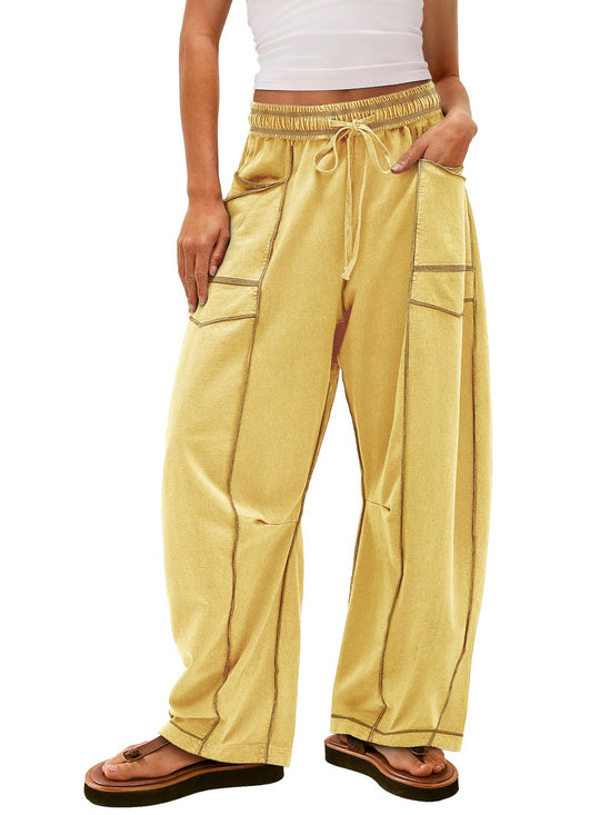 Damen Gemütliche und lässige Freizeithose mit großen Taschen R&B