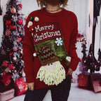 Damen Weihnachts-Pullover mit festlichem Design und 3D-Applikationen R&B