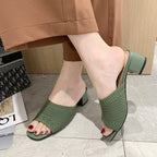 Damen Wedge-Pantoletten mit stilvollem Netzdesign und komfortablem Blockabsatz R&B