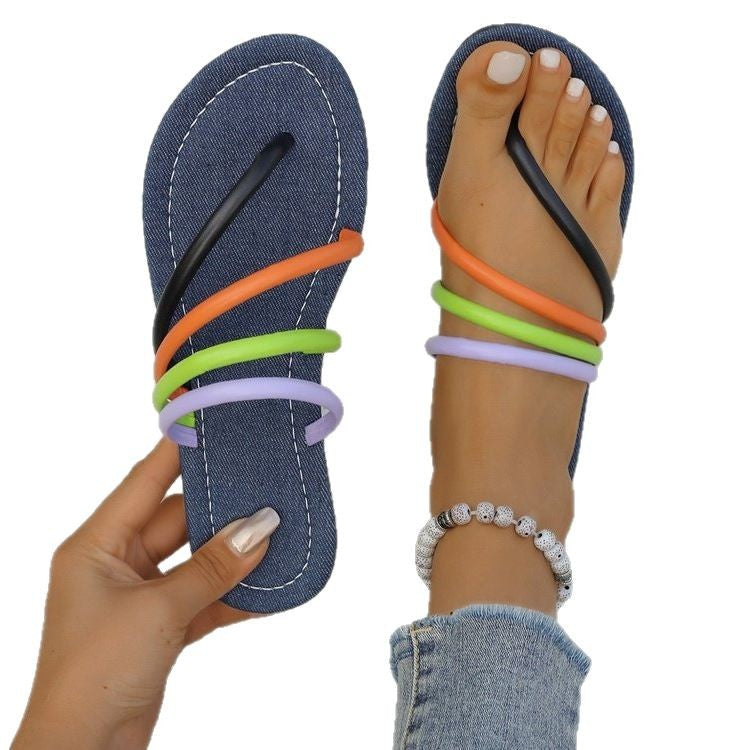 Damen Flip-Flops mit modischen bunten Riemen R&B
