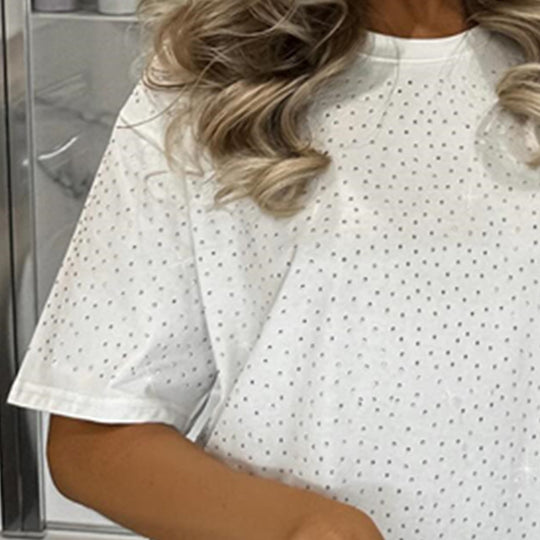 Damen Oversized T-Shirt mit glänzenden Akzenten R&B