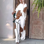 Damen modisches Ensemble mit floralem Design und weitem Schnitt R&B