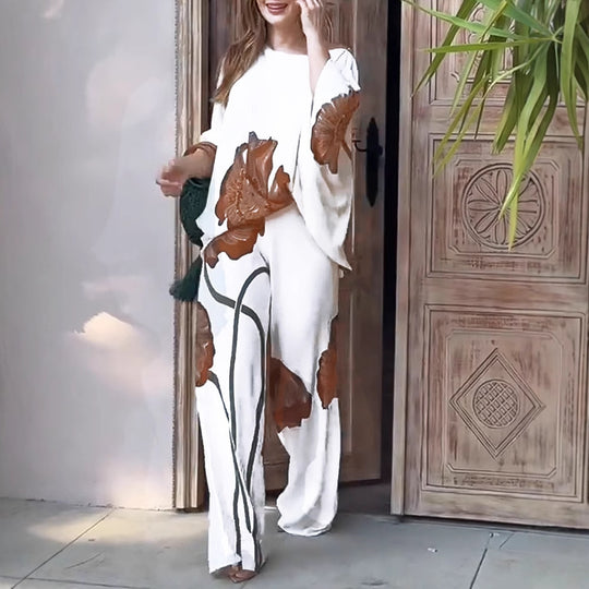 Damen modisches Ensemble mit floralem Design und weitem Schnitt R&B