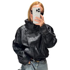 Damen elegante und voluminöse jacke mit Stehkragen R&B
