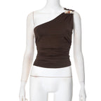 Damen Asymmetrisches Oberteil mit dekorativem Rüschendetail R&B