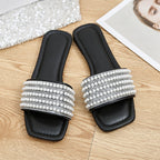 Damen Glamouröse Mules mit elegantem Perlenbesatz R&B