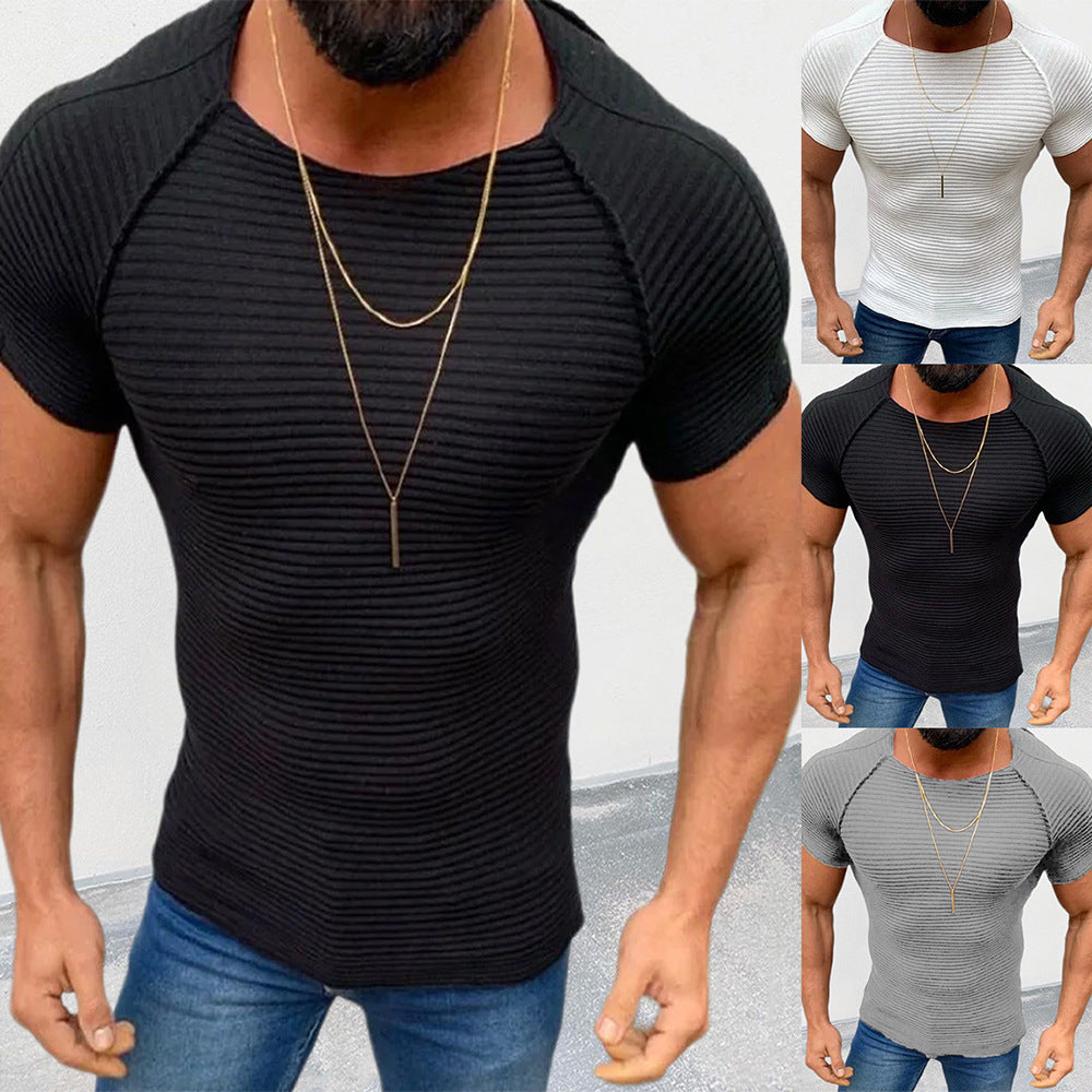 Herren figurbetontes Kurzarmshirt R&B