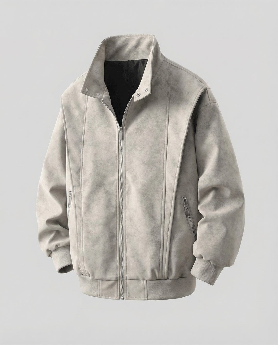 Herren Velours Kurzjacke Stehkragen