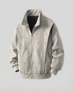 Herren Velours Kurzjacke Stehkragen
