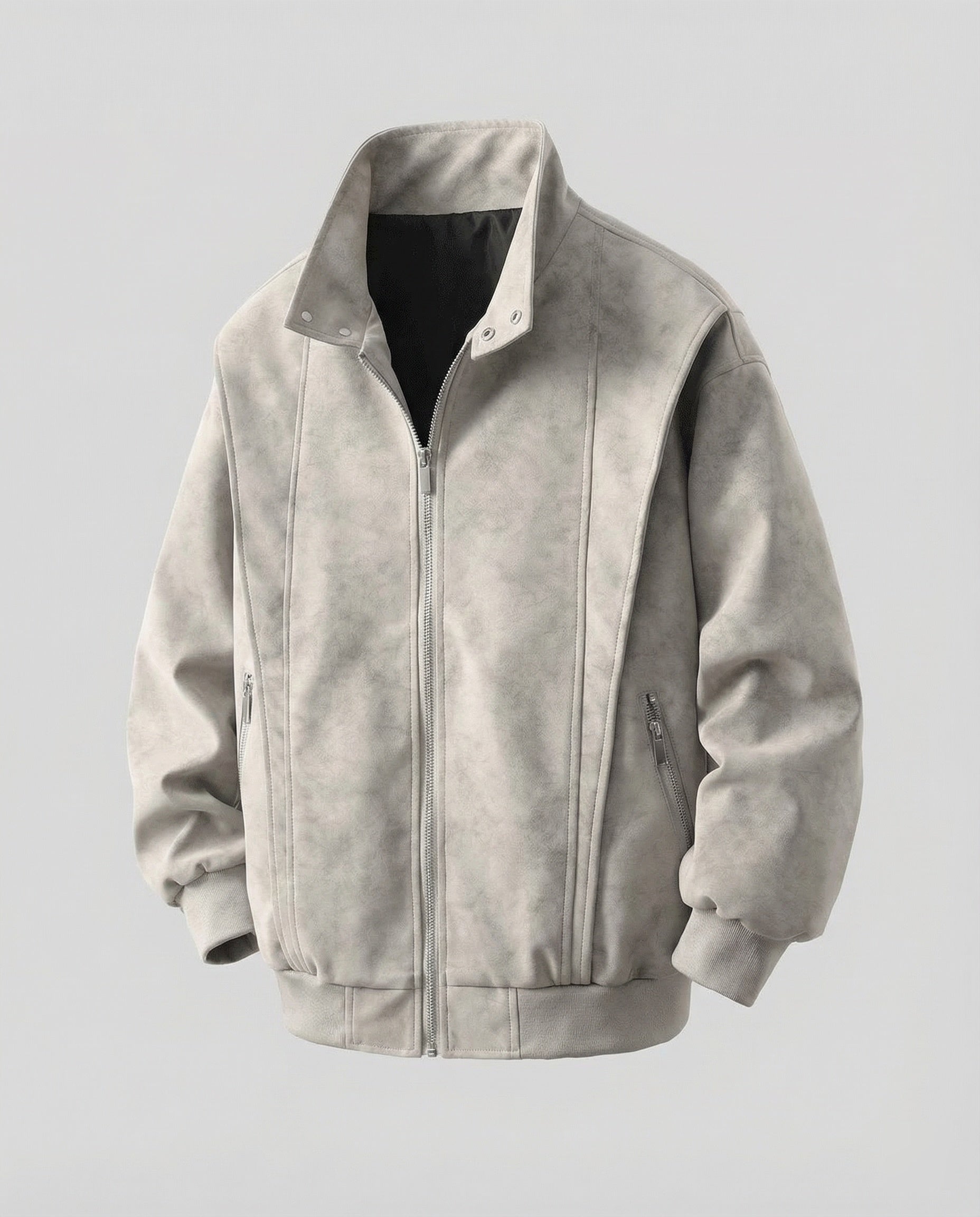 Herren Velours Kurzjacke Stehkragen