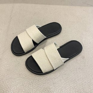 Damen Komfortable Slides mit breiten, modischen Riemen R&B
