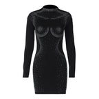 Damen Elegantes und figurbetontes Abendkleid mit hochwertigen Strassverzierungen R&B