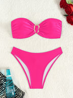 Damen Bandeau-Bikini mit eleganter Goldschließe R&B