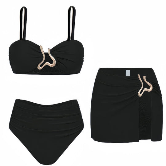 Damen Bikiniset mit elegantem Wickelrock und modischem Design R&B